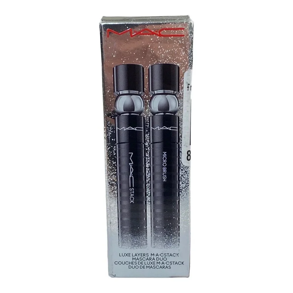 MAC Luxe Layers Mac Stack Mascara Duo Superstack Micro & Mega Black Mascara‎ NIB